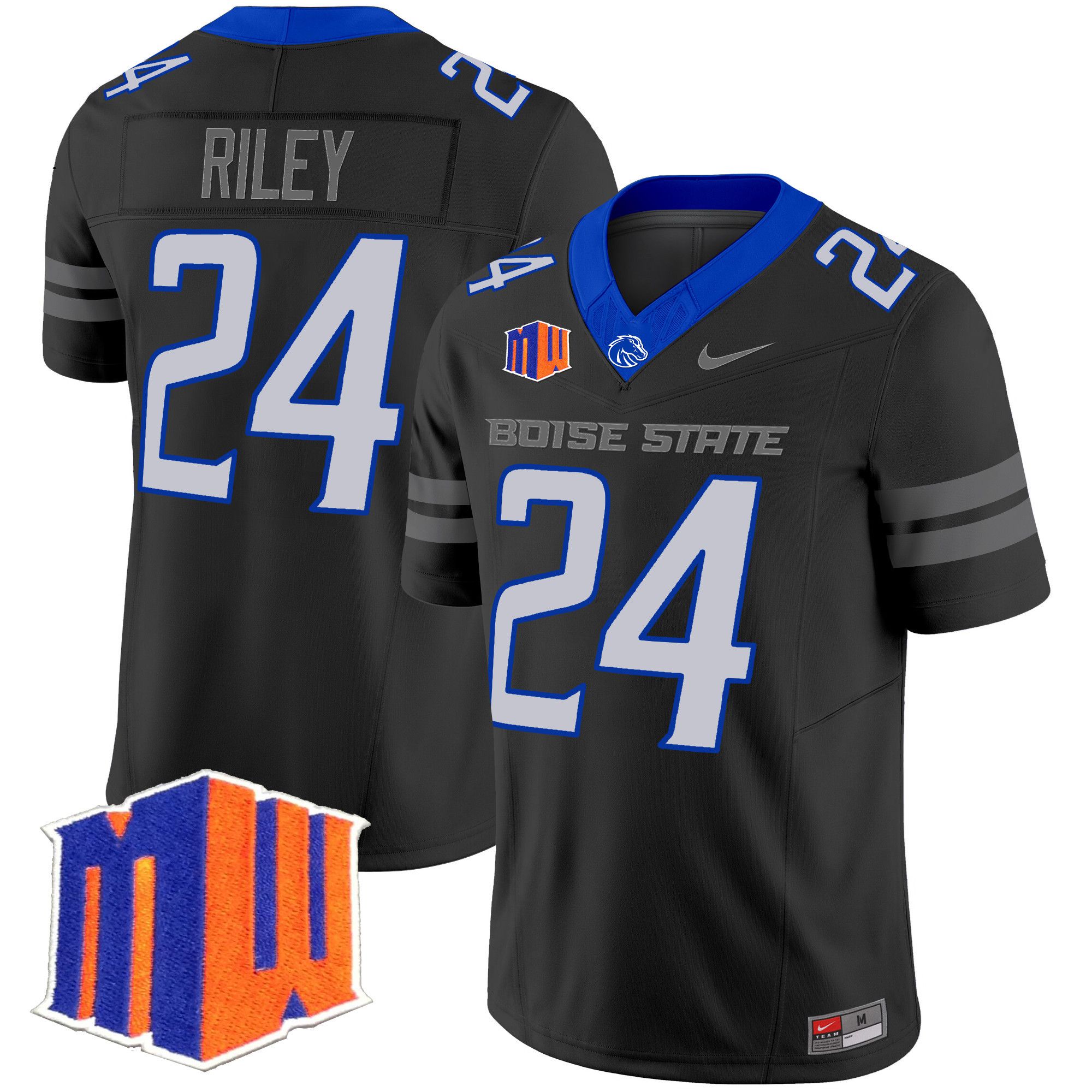 Men Boise State Broncos 24 Riley Black Nike 2024 Vapor Limited NCAA Jersey